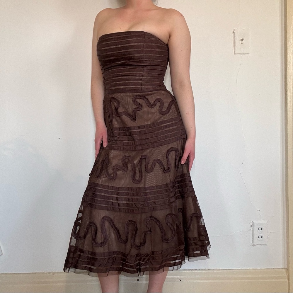 BCBG Max Azria Brown Prom Dress - Picture 6 of 11